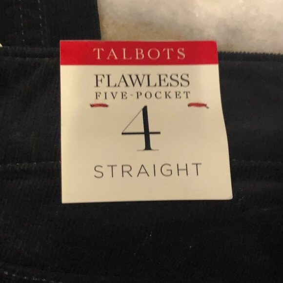 NWT Talbots The Flawless Five-Pocket Cord Straight-Leg Black Corduroy Pants 4 - Picture 9 of 13